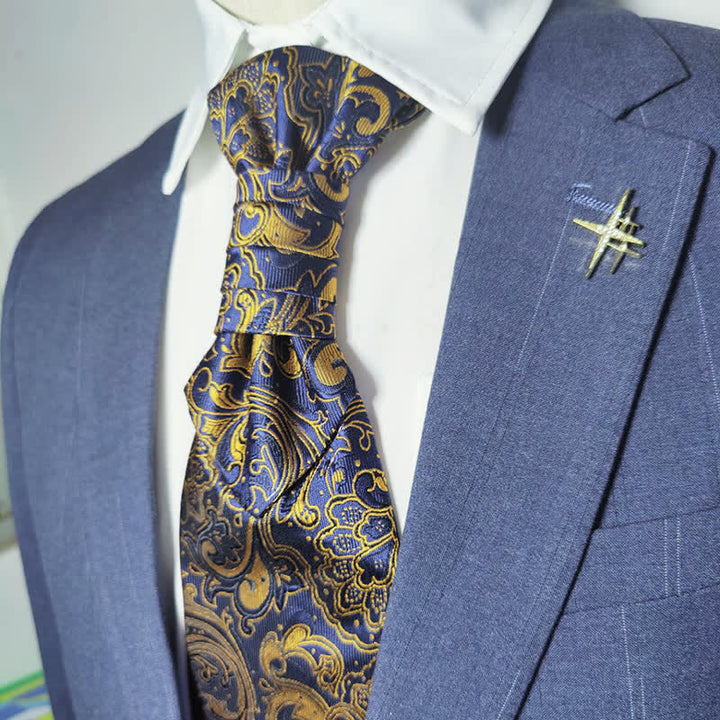 Corbata de caballero con estampado de cachemira para fiesta de negocios, preanudada
