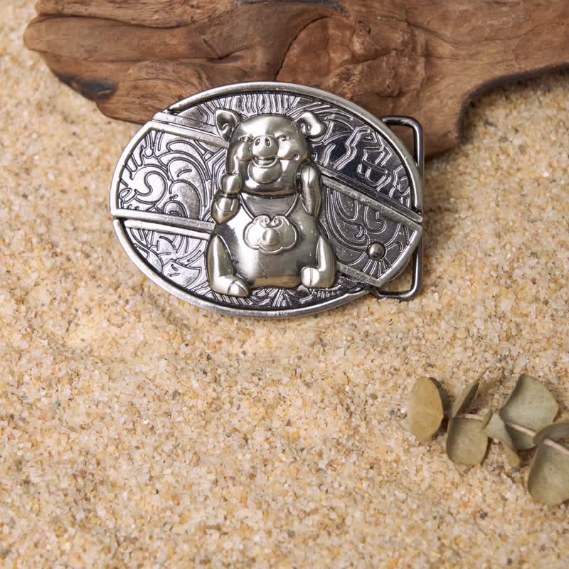 Conjunto de hebillas de cinturón de cuero con cuchillo plegable oculto DIY de animales juguetones