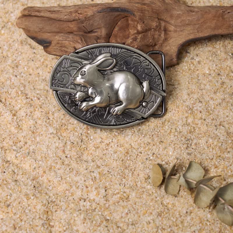 Conjunto de hebillas de cinturón de cuero con cuchillo plegable oculto DIY de animales juguetones