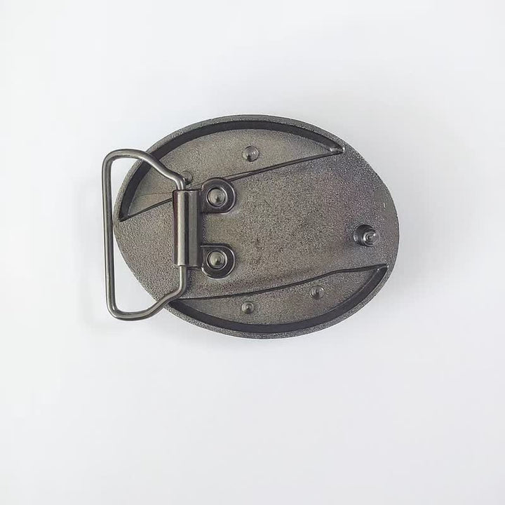 Cinturón de cuero con cuchillo plegable oculto de dinosaurio para hombre