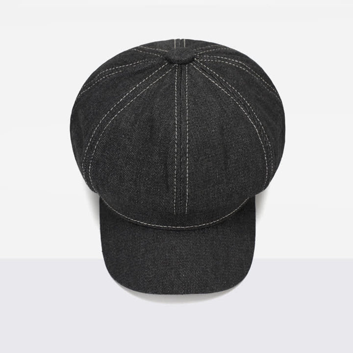 Boina con visera de repartidor de periódicos de mezclilla de White Line