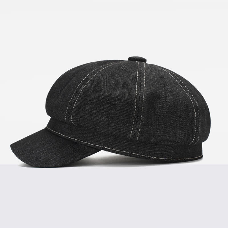 Boina con visera de repartidor de periódicos de mezclilla de White Line