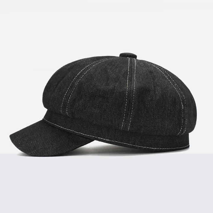 Boina con visera de repartidor de periódicos de mezclilla de White Line