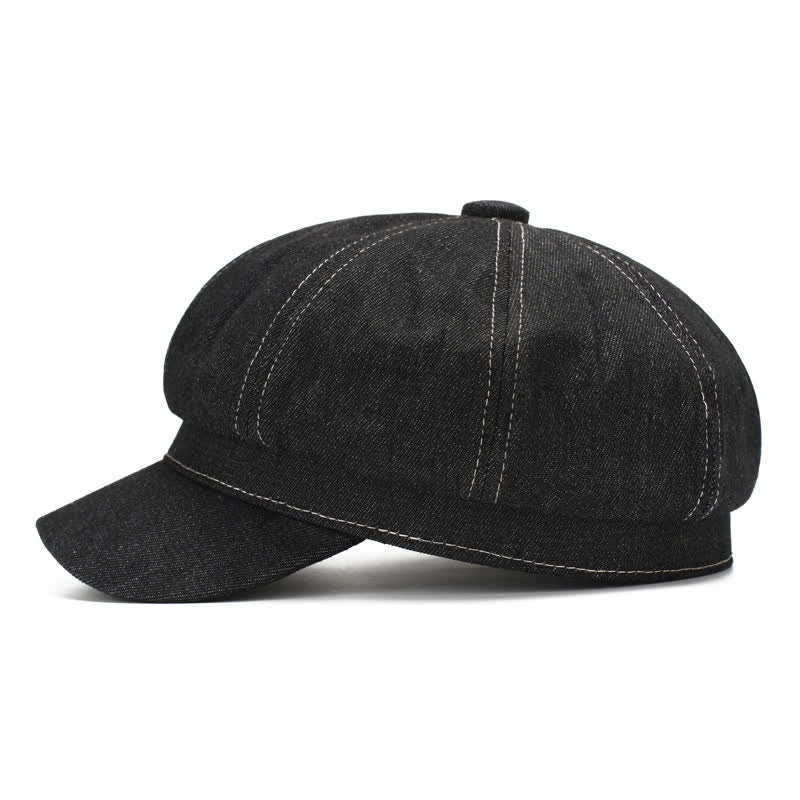 Boina con visera de repartidor de periódicos de mezclilla de White Line