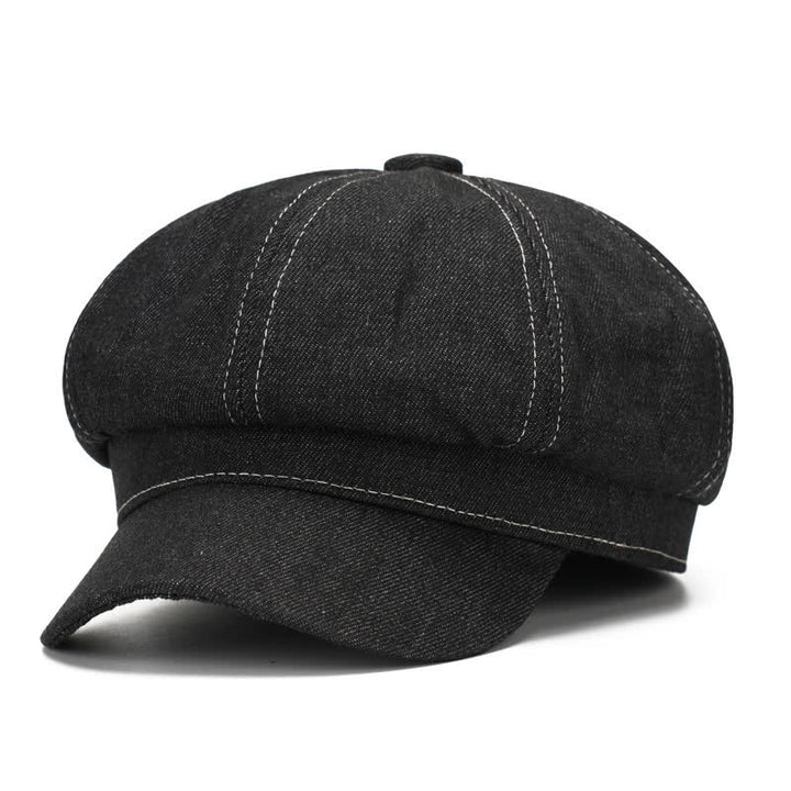 Boina con visera de repartidor de periódicos de mezclilla de White Line