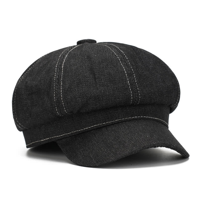 Boina con visera de repartidor de periódicos de mezclilla de White Line