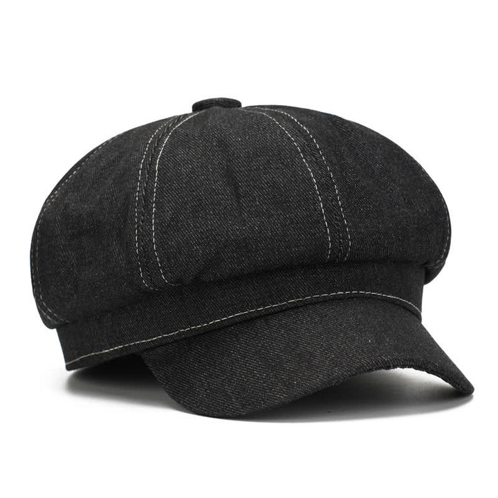 Boina con visera de repartidor de periódicos de mezclilla de White Line