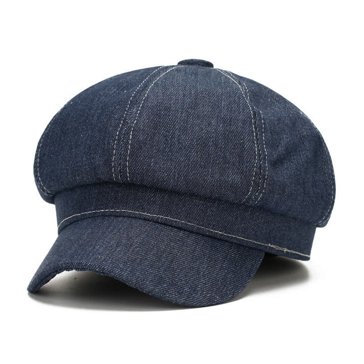Boina con visera de repartidor de periódicos de mezclilla de White Line