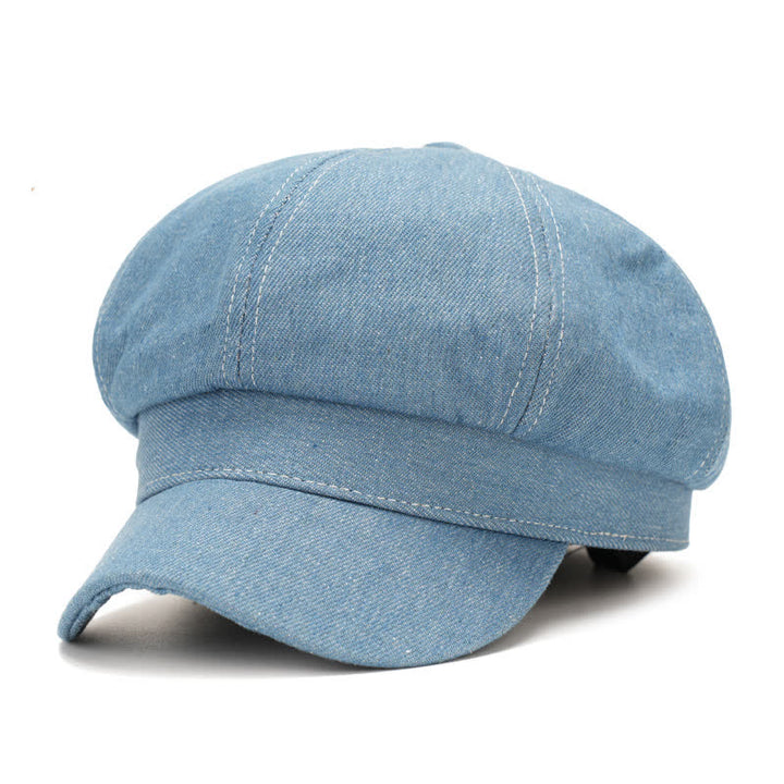Boina con visera de repartidor de periódicos de mezclilla de White Line