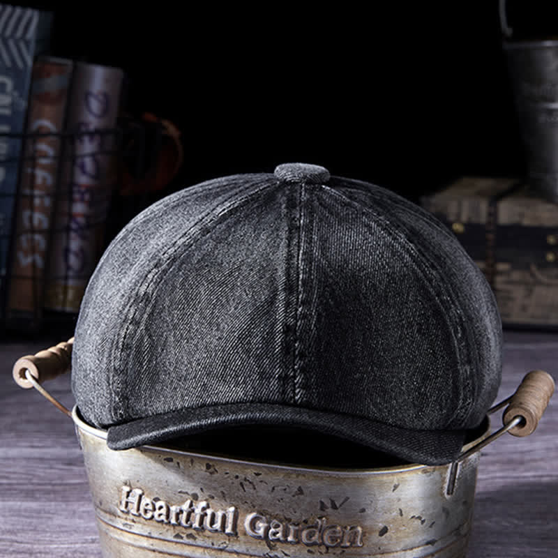 Sombrero de boina Demin lavado vintage desgastado