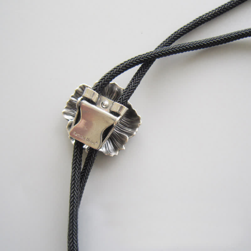 Corbata de bolo con forma de flor de diamantes de imitación de cristal azul