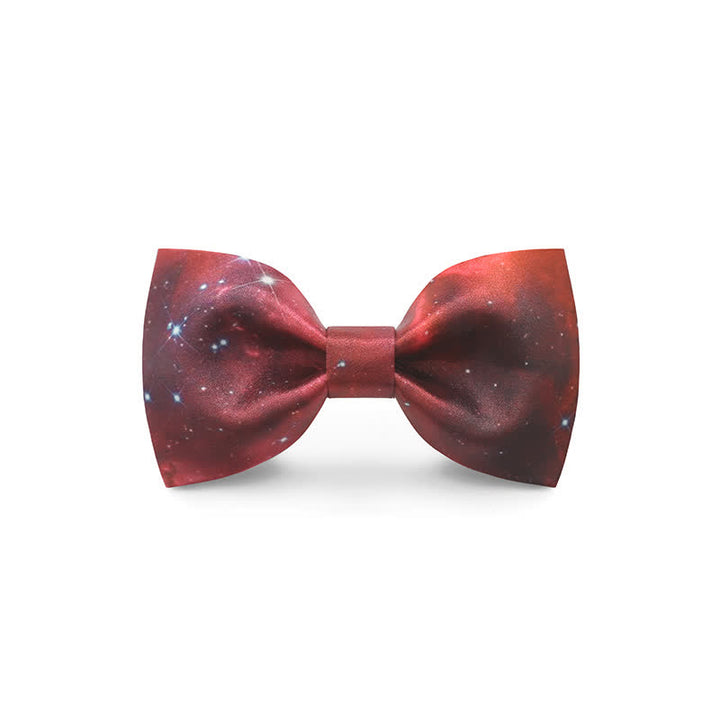 Pajarita elegante con estampado floral de ondas rojas para hombre