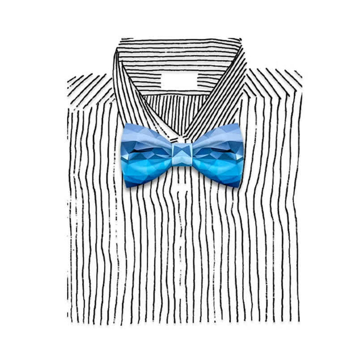Pajarita con estampado geométrico azul cielo para hombre