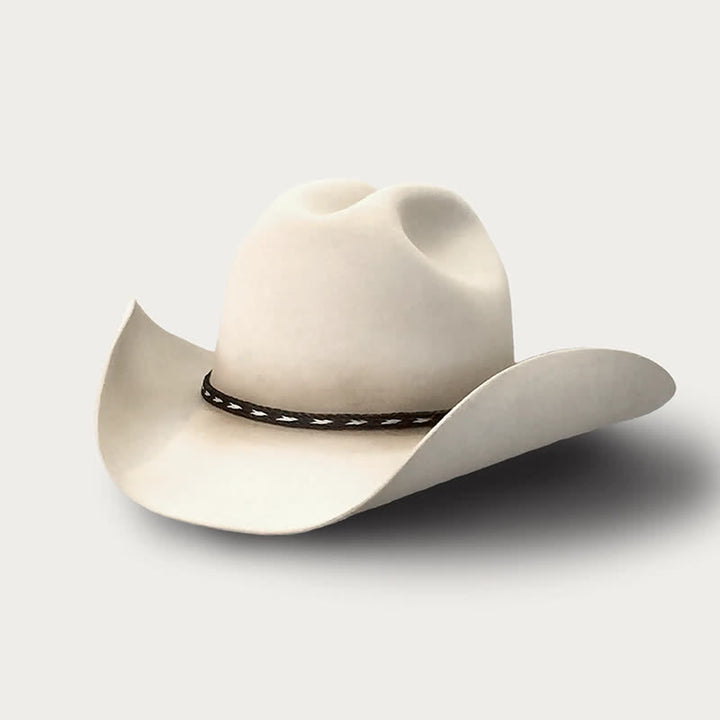 Sombrero vaquero de ala ancha de lana estilo clásico occidental