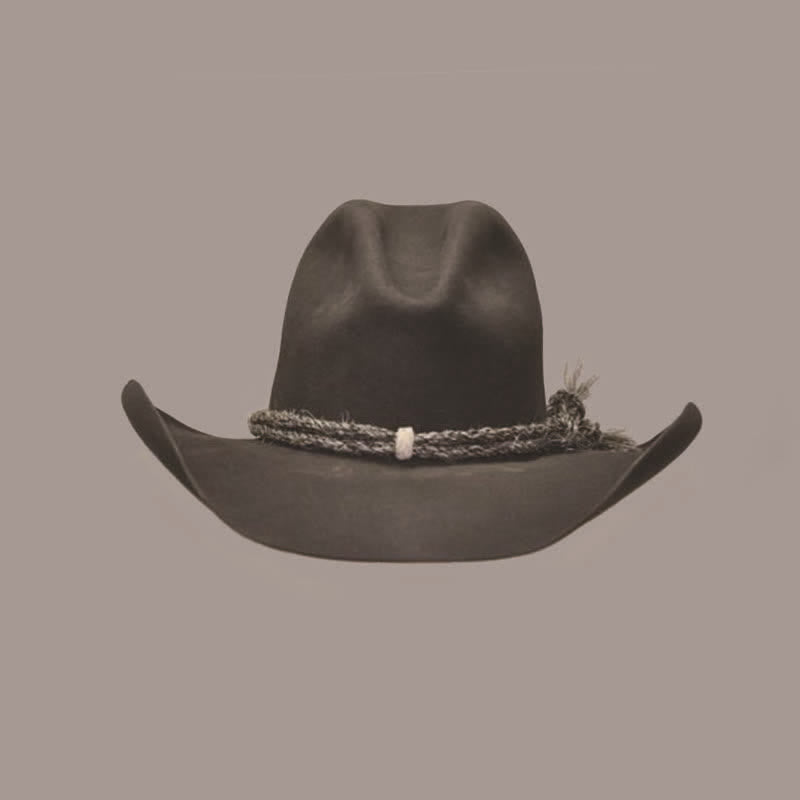 Sombrero vaquero occidental de lana con ala tejida tipo fedora