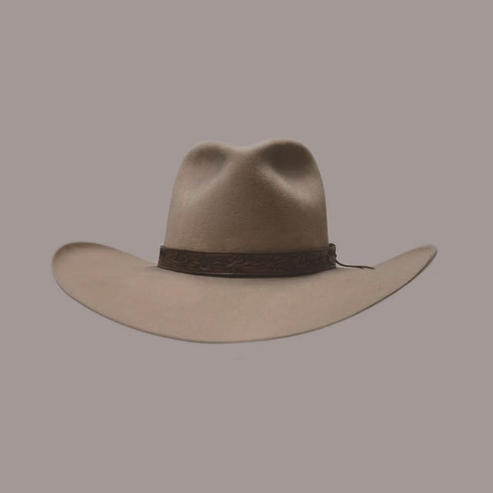 Sombrero vaquero occidental de lana con ala tejida tipo fedora