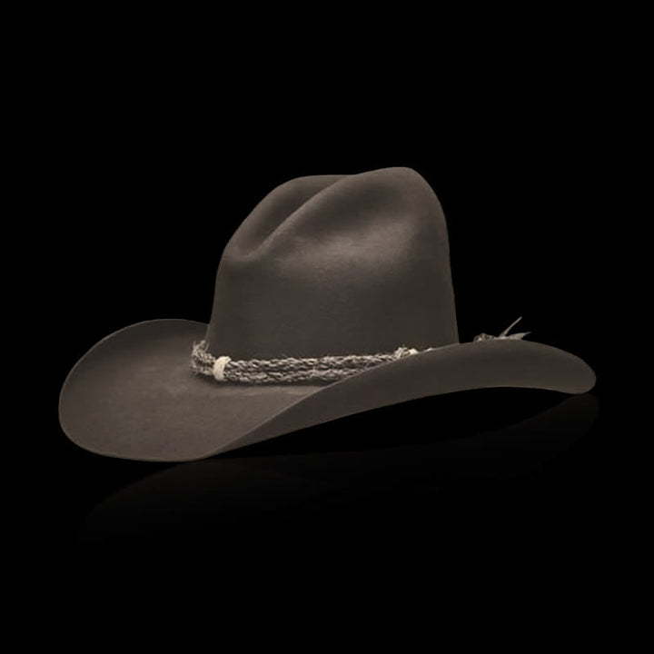 Sombrero vaquero occidental de lana con ala tejida tipo fedora