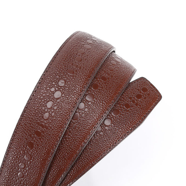 Cinturón formal de cuero con hebilla automática y diseño de cocodrilo para hombre
