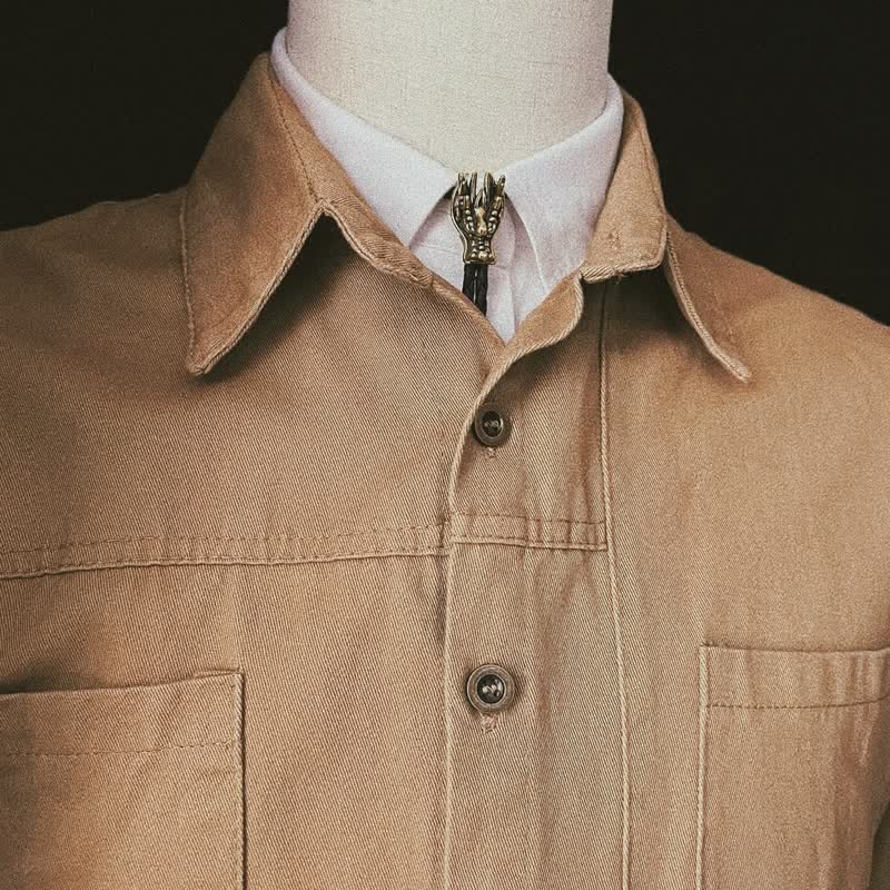 Corbata de bolo con cabeza de dragón pequeño de bronce