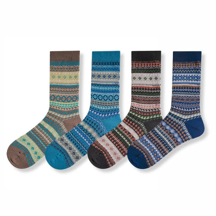 Calcetines étnicos de rayas de estilo nacional retro