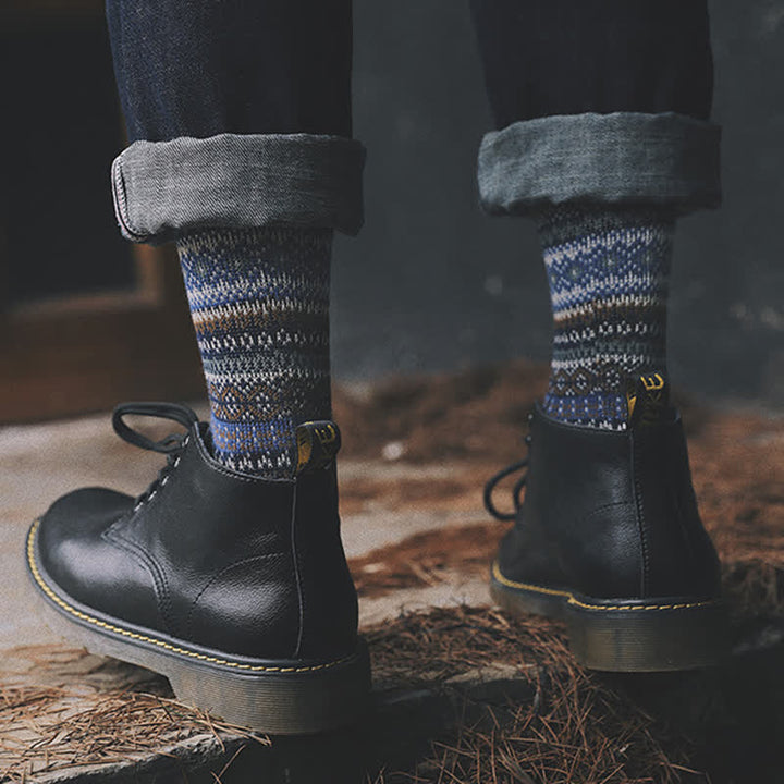 Calcetines étnicos de rayas de estilo nacional retro