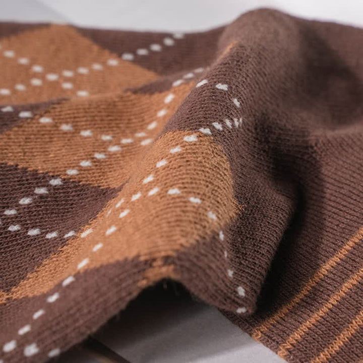 Calcetines de algodón con estampado de cuadros escoceses británicos para hombre