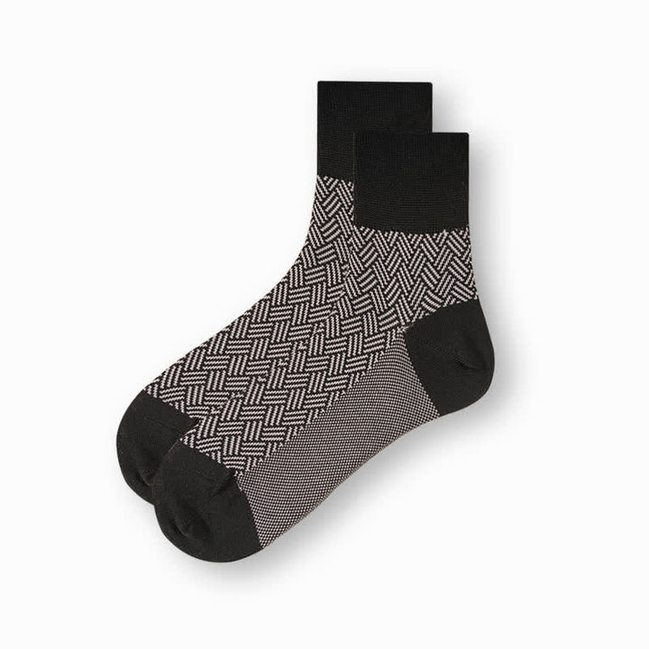 Calcetines casuales de algodón mercerizado en blanco y negro para hombre
