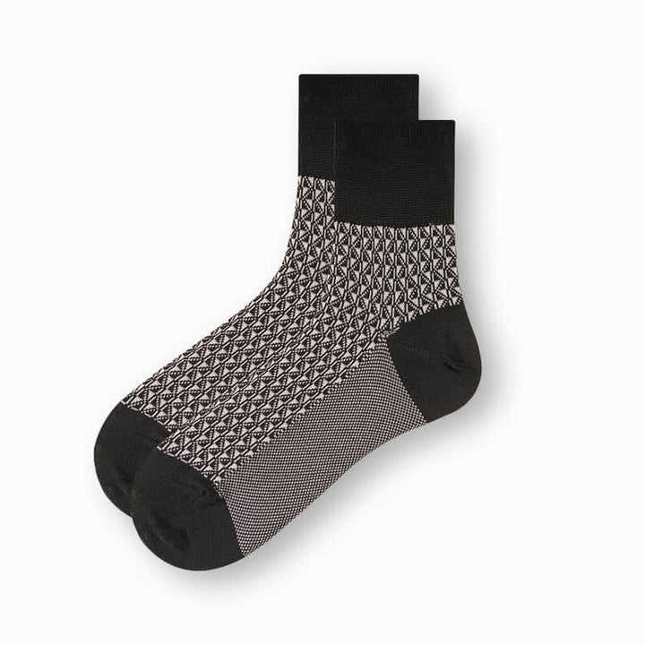 Calcetines casuales de algodón mercerizado en blanco y negro para hombre