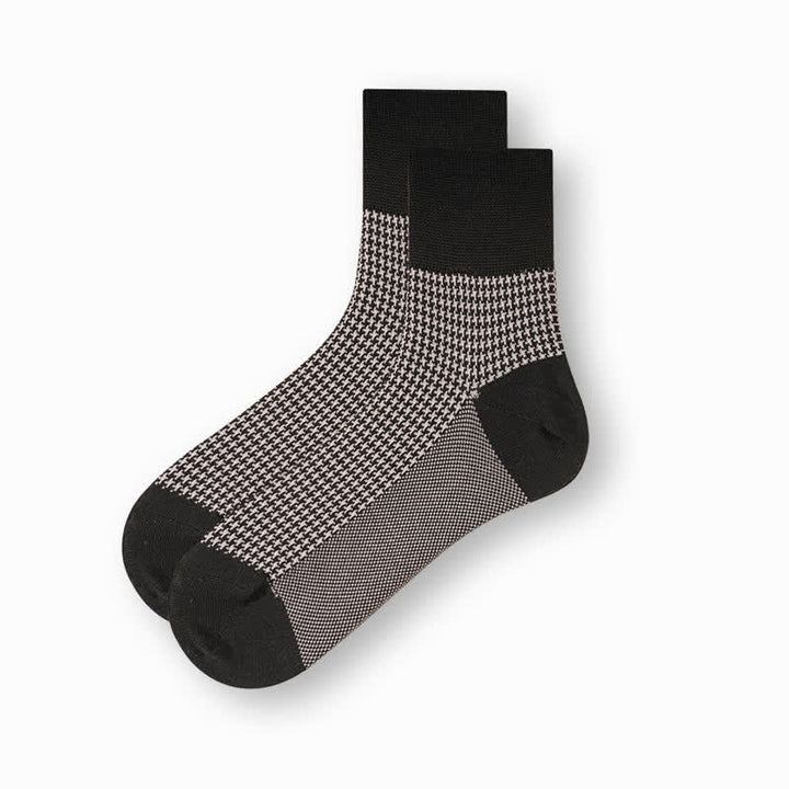Calcetines casuales de algodón mercerizado en blanco y negro para hombre