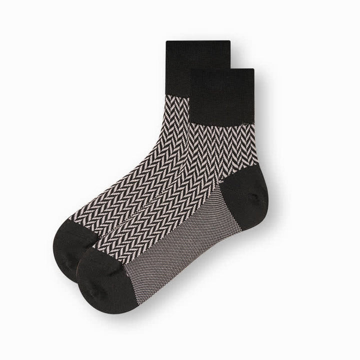 Calcetines casuales de algodón mercerizado en blanco y negro para hombre