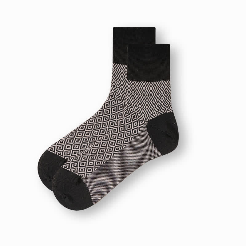 Calcetines casuales de algodón mercerizado en blanco y negro para hombre