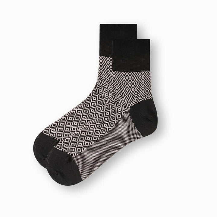 Calcetines casuales de algodón mercerizado en blanco y negro para hombre