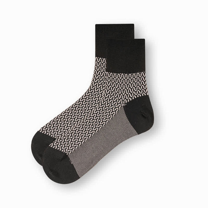 Calcetines casuales de algodón mercerizado en blanco y negro para hombre