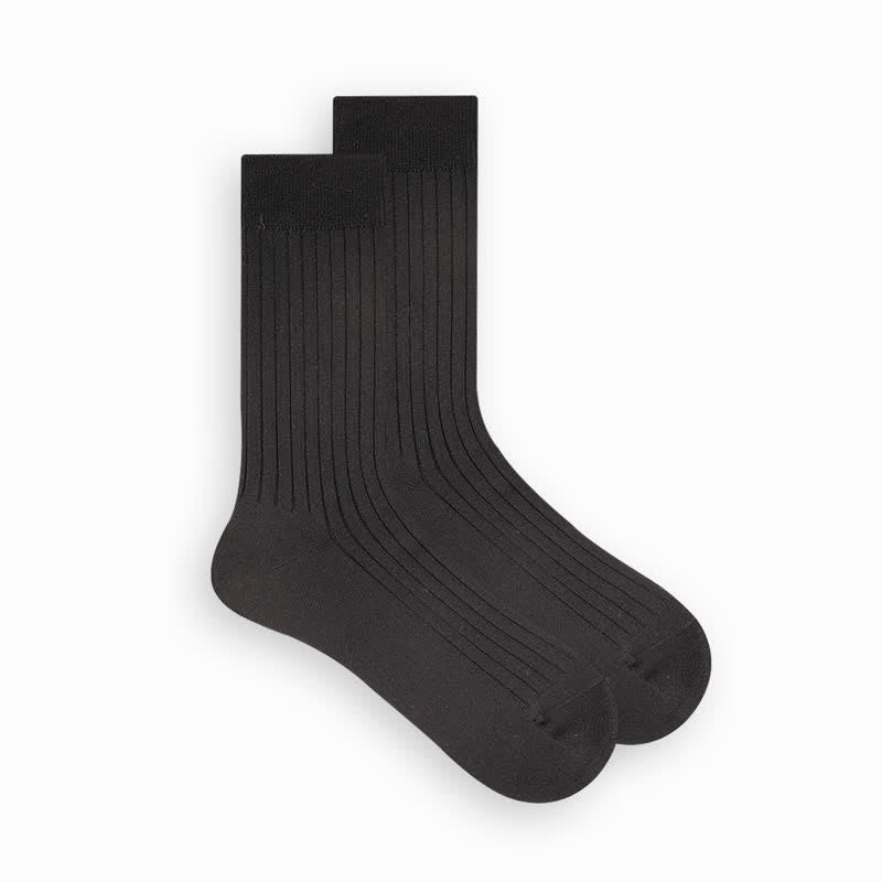 Calcetines de algodón de negocios de color liso y sencillos para hombre