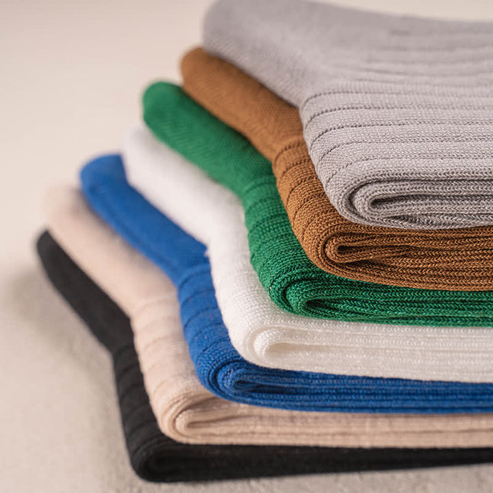 Calcetines de algodón de negocios de color liso y sencillos para hombre