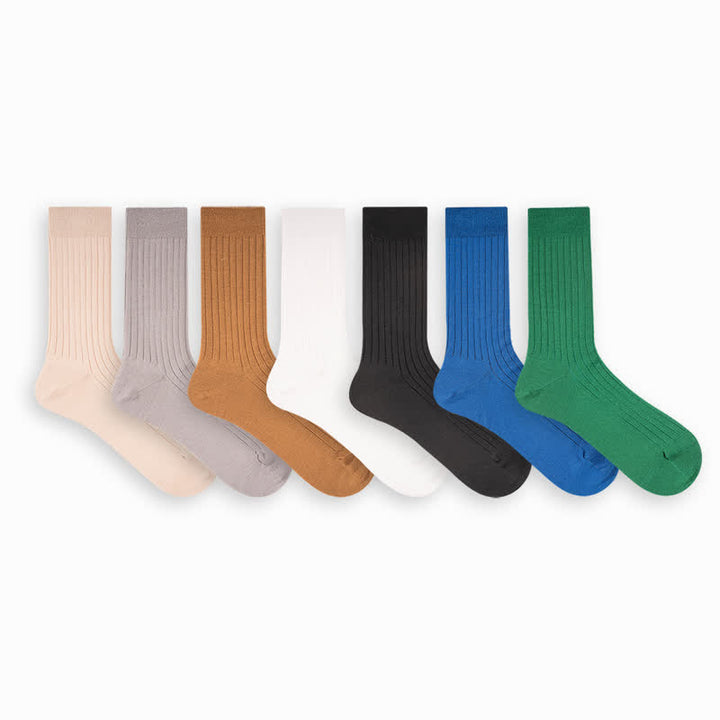 Calcetines de algodón de negocios de color liso y sencillos para hombre