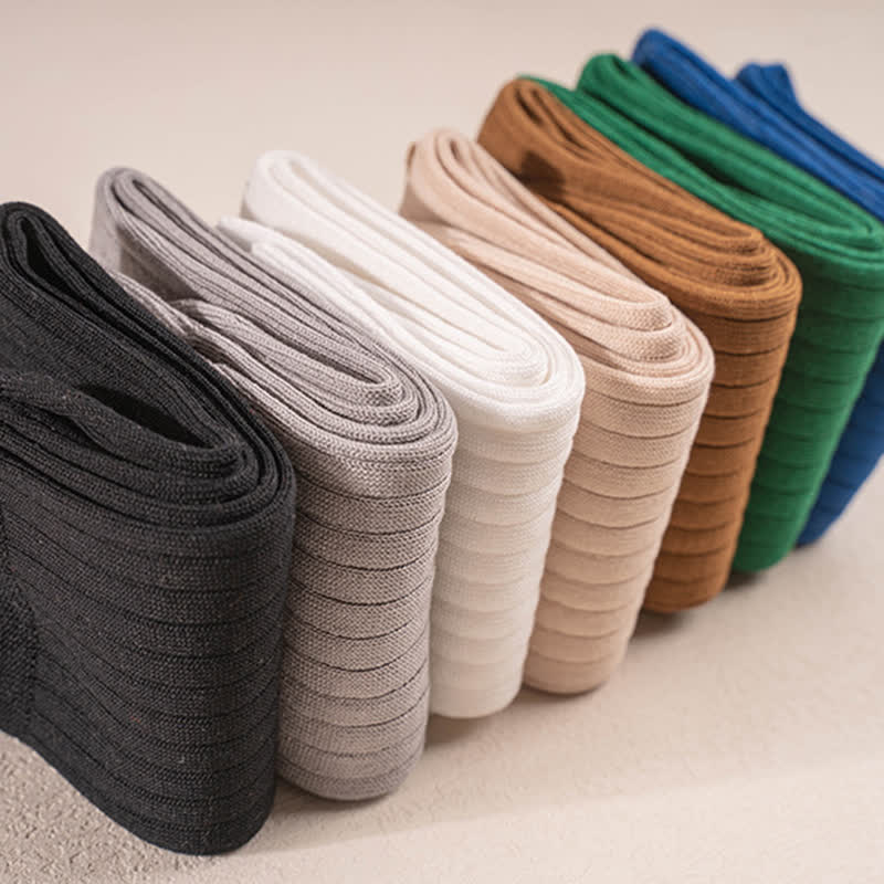 Calcetines de algodón de negocios de color liso y sencillos para hombre