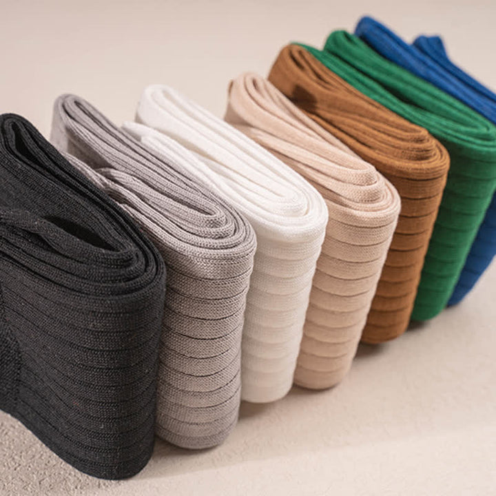 Calcetines de algodón de negocios de color liso y sencillos para hombre