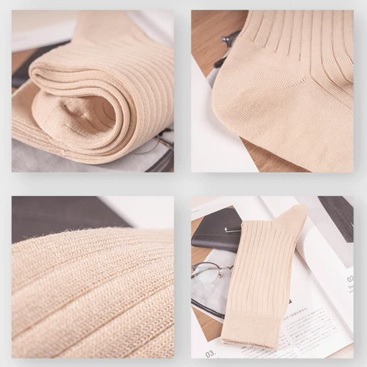 Calcetines de algodón de negocios de color liso y sencillos para hombre