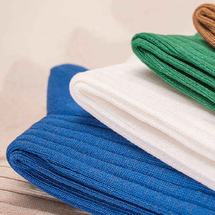 Calcetines de algodón de negocios de color liso y sencillos para hombre