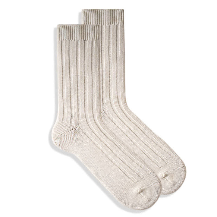 Calcetines de algodón de color liso con canalé fino para hombre