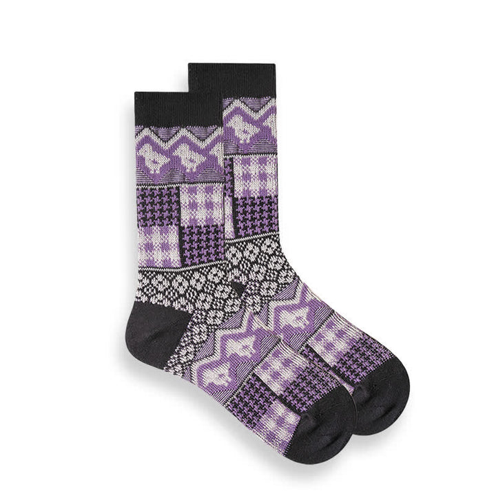 Calcetines étnicos de rayas de estilo nacional retro