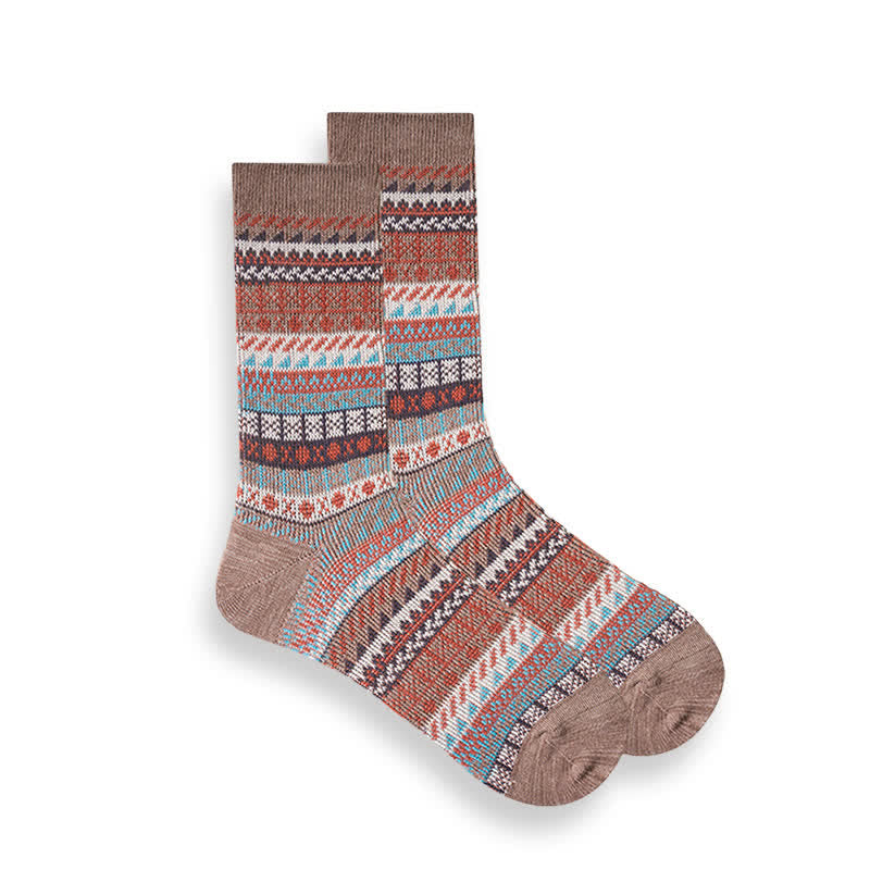 Calcetines étnicos de rayas de estilo nacional retro