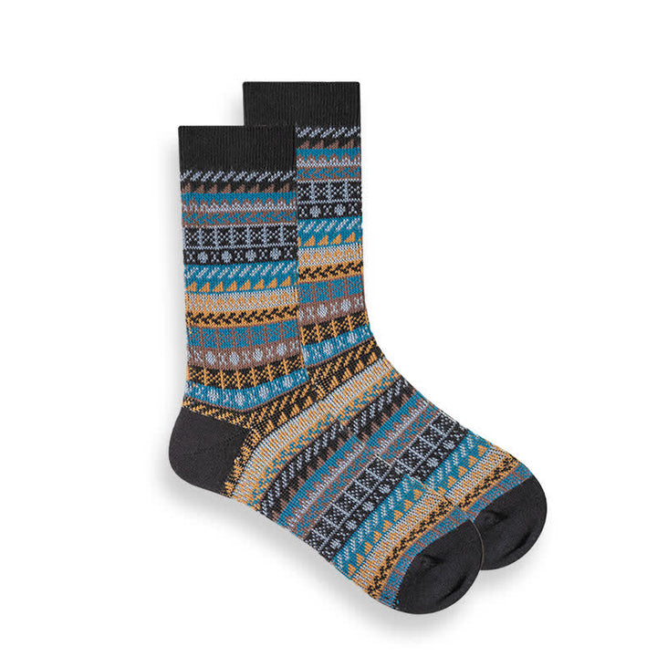 Calcetines étnicos de rayas de estilo nacional retro