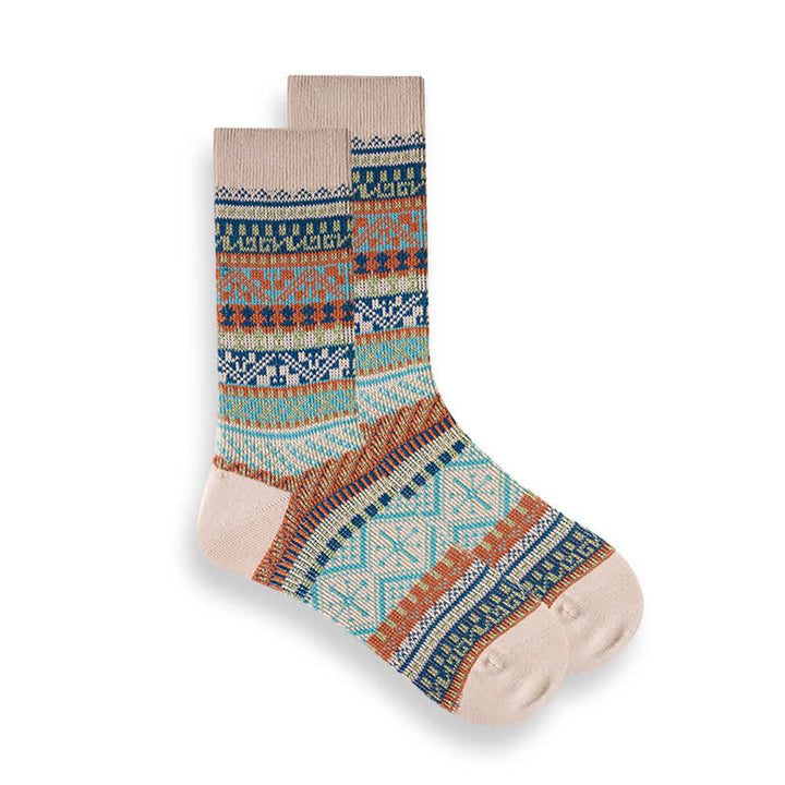 Calcetines étnicos de rayas de estilo nacional retro