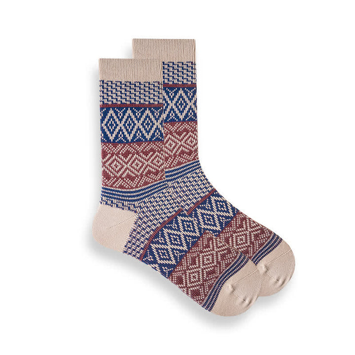 Calcetines étnicos de rayas de estilo nacional retro