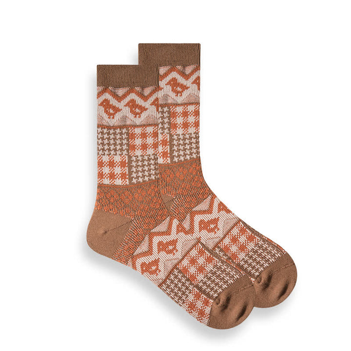 Calcetines étnicos de rayas de estilo nacional retro