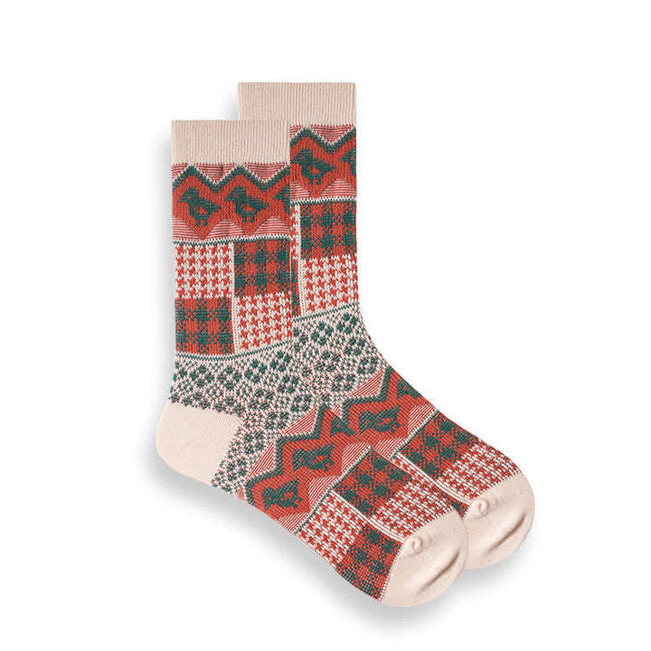 Calcetines étnicos de rayas de estilo nacional retro