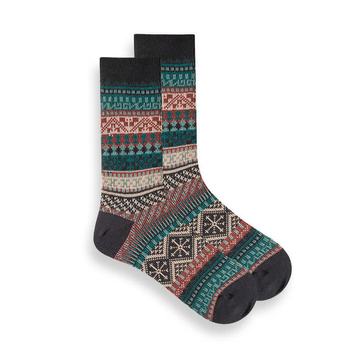 Calcetines étnicos de rayas de estilo nacional retro