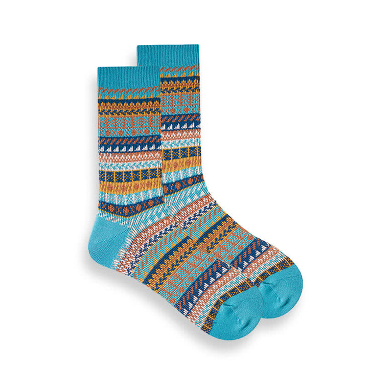 Calcetines étnicos de rayas de estilo nacional retro